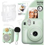 Instax mini 12 Yeşil Fotoğraf Makinesi-10'lu Film-Şeffaf Kılıf ve Divoom Fairy-OK Yeşil Karaoke Mikr