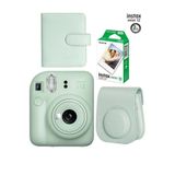 Instax Mini 12 Yeşil Fotoğraf Makinesi 10'lu Film ve Albümlü Çantalı SETI-FOTSI00197-ST4-10-KA-DK