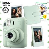Instax Mini 12 Yeşil Fotoğraf Makinesi 20'li Film Çerçeve ve Kare Albüm Seti