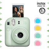 Instax Mini 12 Yeşil Fotoğraf Makinesi ve 4'lü Renkli Lens Seti