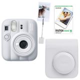 Instax Mini 13 Clay White Fotoğraf Makinesi Deri Çanta Kıskaç ve 10'lu Film Hediye Seti