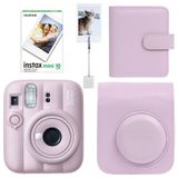 Instax Mini 13 Fotoğraf Makinesi Deri Çanta Albüm Kıskaç ve 10'lu Film Hediye Seti (Pembe)