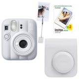 Instax Mini 13 Fotoğraf Makinesi Deri Çanta Kıskaç ve 20'li Film Hediye Seti (Beyaz)