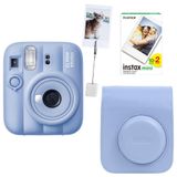 Instax Mini 13 Fotoğraf Makinesi Deri Çanta Kıskaç ve 20'li Film Hediye Seti (Mavi)