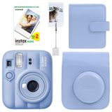 Instax Mini 13 Frost Blue Fotoğraf Makinesi Deri Çanta Albüm Kıskaç ve 20'li Film Hediye Seti