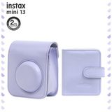 Instax Mini 13 Uyumlu Lila Deri Çanta ve Albüm Set