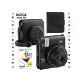 Instax Mini 99 Siyah Fotoğraf Makinesi 20'li Film Kare Albüm Ve Deri Kılıf Seti siyah