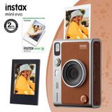 Instax Mini Evo Kahverengi Fotoğraf Makinası 10lu Film ve Çerçeve