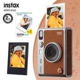 Instax Mini Evo Kahverengi Fotoğraf Makinası 20li Film ve Çerçeve