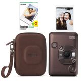 Instax Mini LiPlay Hybrid Deep Bronze Fotoğraf Makinesi 20'li Film Liplay Çantalı Set (Deep Bronze)