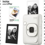 Instax mini LiPlay Hybrid Misty White Fotoğraf Makinesi-10'lu mini Film ve Çerçeve Hediye Seti