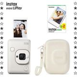 Instax Mini LiPlay Misty White 20'li Film Çanta ve Fotoğraf Makinesi Hediye Seti