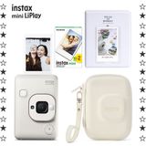 Instax Mini Liplay Misty White Fotoğraf Makinesi 20'li Film Albüm ve Çanta Hediye Seti - Beyaz
