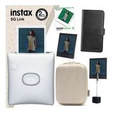 Instax SQ Link Beyaz Yazıcı 10lu Square Film Kılıf Albüm Pleksi Çerçeve ve Kıskaçlı Stand
