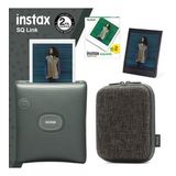 Instax SQ Link Yeşil Yazıcı 20li Square Film Kılıf ve Pleksi Çerçeve