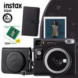 Instax SQ40 Siyah 20'li Kare Film Deri Kılıf Siyah Albüm ve Fotoğraf Makinesi