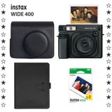 Instax Wide 400 Jet Black Fotoğraf Makinesi Deri Çanta Albüm ve 20'li Film Hediye Seti