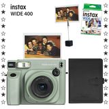 Instax Wide 400 Yeşil 10'lu Film Kıskaç Deri Albüm ve Fotoğraf Makinesi Hediye Seti