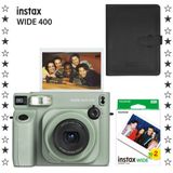 Instax Wide 400 Yeşil 20'li Film Deri Albüm ve Fotoğraf Makinesi Hediye Seti