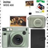 Instax Wide 400 Yeşil Fotoğraf Makinesi 20'li Film Eva Çanta Kıskaç ve Deri Albüm Hediye Seti-FOTSI0
