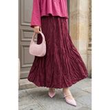 InStyle Beli Lastikli Kraş Etek Bordo