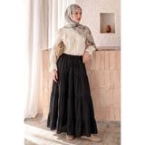 InStyle Büzgü Bağcıklı Siyah Etek