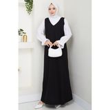 InStyle Double Krep Jile Siyah Elbise