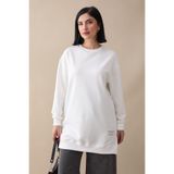 InStyle Etiket Detay Basic Beyaz Tunik