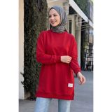 InStyle Etiket Detay Basic Kırmızı Tunik