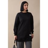 InStyle Etiket Detay Basic Siyah Tunik