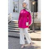 InStyle Fırfır Kol Kuşaklı Fuşya Tunik