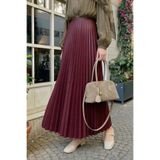 InStyle Gizli Lastikli Piliseli Bordo Etek