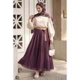 InStyle Hasır Kemerli Mürdüm Tül Etek