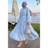 InStyle İpli Salaş Bebe Mavisi Şifon Elbise
