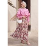InStyle Kolları ve Önü Fırfırlı Pembe Bluz