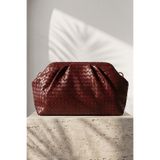InStyle Örgü Desen Dokulu Bordo Clutch Çanta