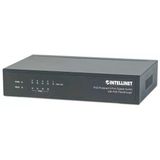 Intellınet 561082 5 Bağlantı Noktalı Ethernet Üzerinden Anahtar Gücü - Gigabit Poe+ Enjektör 240 V, Geçişli, 200 M Menzilli Poe+ Adaptörü, Fansız Ve Sessiz - Siyah