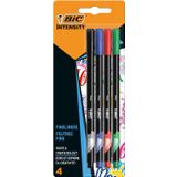 Intensity Fine Liner Keçe Uçlu Kalem 4'lü Blister Klasik Renkler, Siyah,mavi,kırmızı ve Yeşil Renk, 0.4 Mm. Çizgi Kalınlığı
