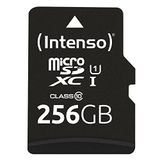 Intenso Micro SDXC 256GB Class 10 SD Adaptörü (UHS-I) dahil hafıza kartı
