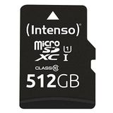 Intenso Micro SDXC 512GB Sınıf 10 Bellek Kartı, SD Adaptörlü UHS-I