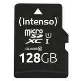 Intenso Premium microSDXC 128GB Class 10 UHS-I hafıza kartı, SD adaptör dahil (90 MB/s'ye kadar), siyah