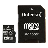 Intenso Professional microSDXC 128GB Class 10 UHS-I, U3, V30 hafıza kartı, SD adaptör dahil (100 MB/s'ye kadar), siyah