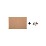 Inter 30X45 cm Ahşap Çerçeveli Mantar Pano + Renkli Harita Çivisi