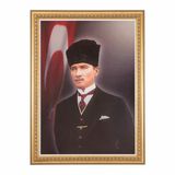 İnter INT-025 50 x 70 cm Varaklı Çerçeveli Duvara Monte Atatürk Portresi
