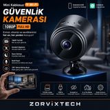 İnter Mini Kablosuz Wi-Fi Güvenlik Kamerası 1080P Hd Iç Dış Mekan Hareket Algılama Gece Görüş - Siyah