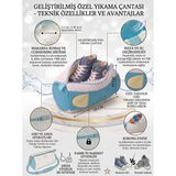 İnter Sunny Tabanlık Yan Cepli,geliştirilmiş Xl Büyük Boy Ayakkabı Yıkama Çantası Yıkama Torbası-Geliştirilmiş Kalın ve Sık Dokuma Kumaş-Uzun ve Sık Iç Makarna-Dayanıklı Yırtılmaz Kumaş-Yıkamada Açılmayan Fermuar
