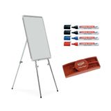 İnter Teleskopik Ayaklı 50X70 cm Yazı Tahtası + 4 Adet Tahta Kalemi + Silgi