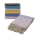 INTER Z Peştemal Banyo ve Plaj Havlusu,%100 Pamuk, XXL 100x180Cm (Pembe Lila)