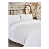 INTER Z Tek Kişilik Beyaz Dama Desenli Pike. Damalı Otel Pikesi 160x230