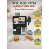 İnteraktif Fast Food Yazar Kasa Seti Pilli Sesli Ve Işıklı Gerçekçi Aksesuarlı Yazark Kasa Oyun Seti